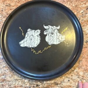 Vtg Couroc Bull and‎ Bear Stock Market Plate Wall Street Finance 70s Mid Century
